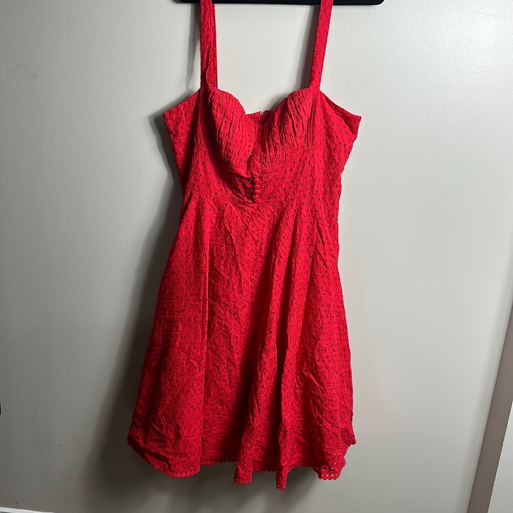 Red Eyelet Dress